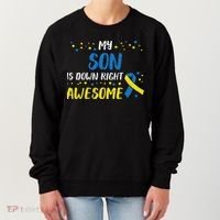 Son Down Right Awesome Down Syndrome Awareness Family Match Women's Sweatshirt thumb 0