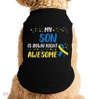 Son Down Right Awesome Down Syndrome Awareness Family Match Doggie Tank thumb 0