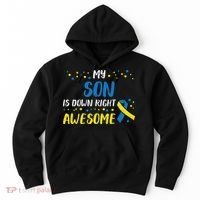 Son Down Right Awesome Down Syndrome Awareness Family Match Hoodie thumb 0