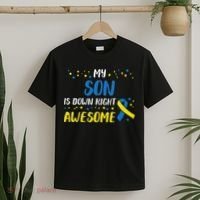 Son Down Right Awesome Down Syndrome Awareness Family Match T-Shirt thumb 2