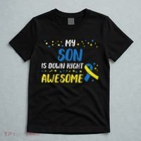 Son Down Right Awesome Down Syndrome Awareness Family Match T-Shirt thumb 5