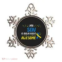 Son Down Right Awesome Down Syndrome Awareness Family Match Ornament thumb 0