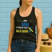 Son Down Right Awesome Down Syndrome Awareness Family Match Women's Tank Top thumb 2
