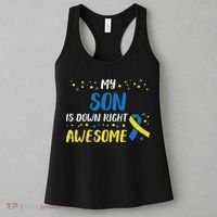 Son Down Right Awesome Down Syndrome Awareness Family Match Women's Tank Top thumb 3