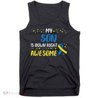 Son Down Right Awesome Down Syndrome Awareness Family Match Tank Top thumb 0