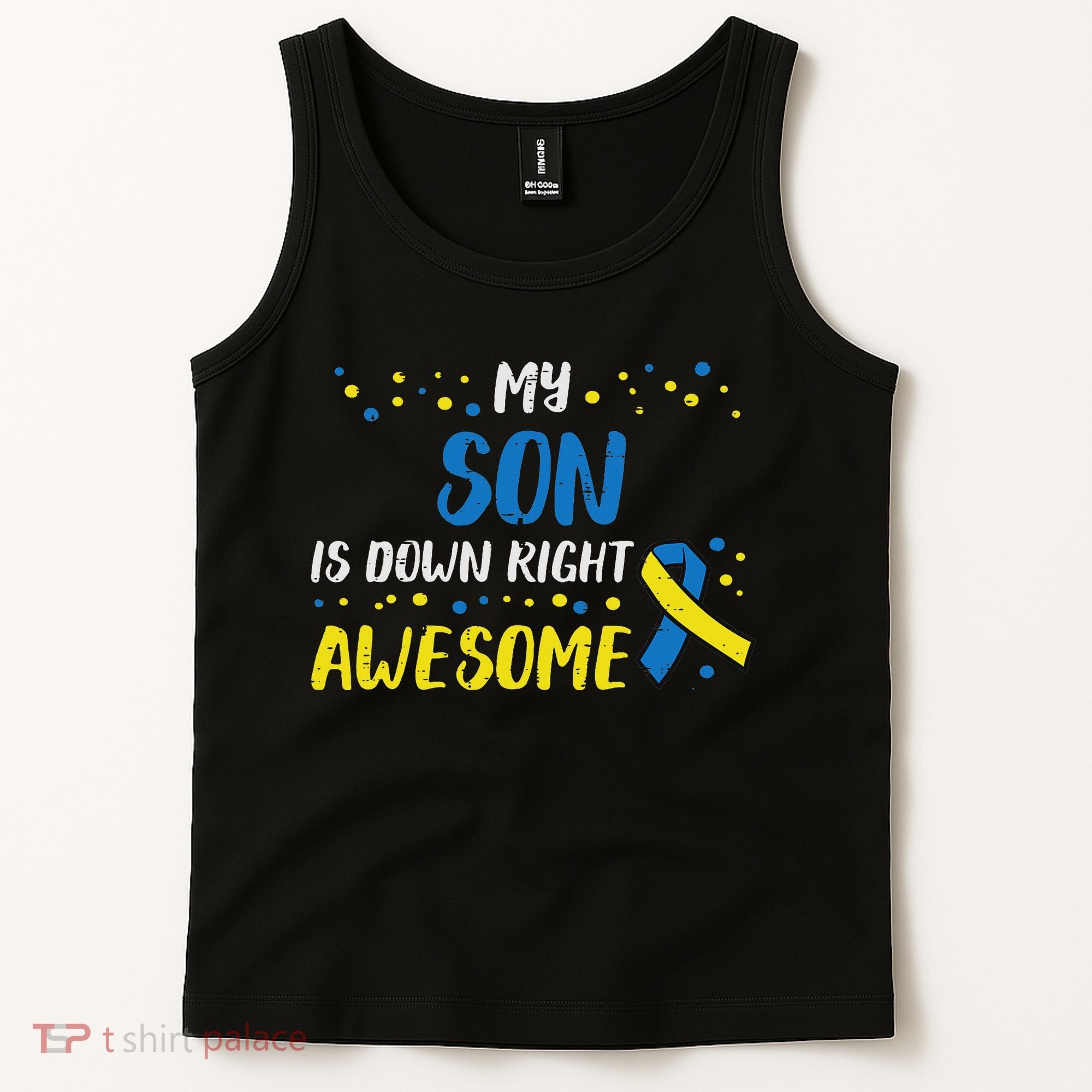 Son Down Right Awesome Down Syndrome Awareness Family Match Tank Top