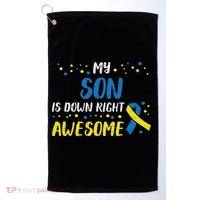 Son Down Right Awesome Down Syndrome Awareness Family Match Golf Towel thumb 0