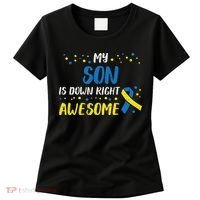 Son Down Right Awesome Down Syndrome Awareness Family Match Women's T-Shirt thumb 0
