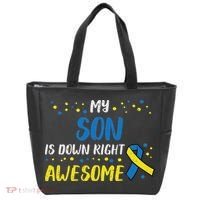 Son Down Right Awesome Down Syndrome Awareness Family Match Tote Bag thumb 0