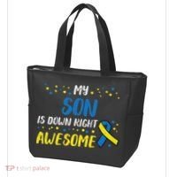 Son Down Right Awesome Down Syndrome Awareness Family Match Tote Bag thumb 3