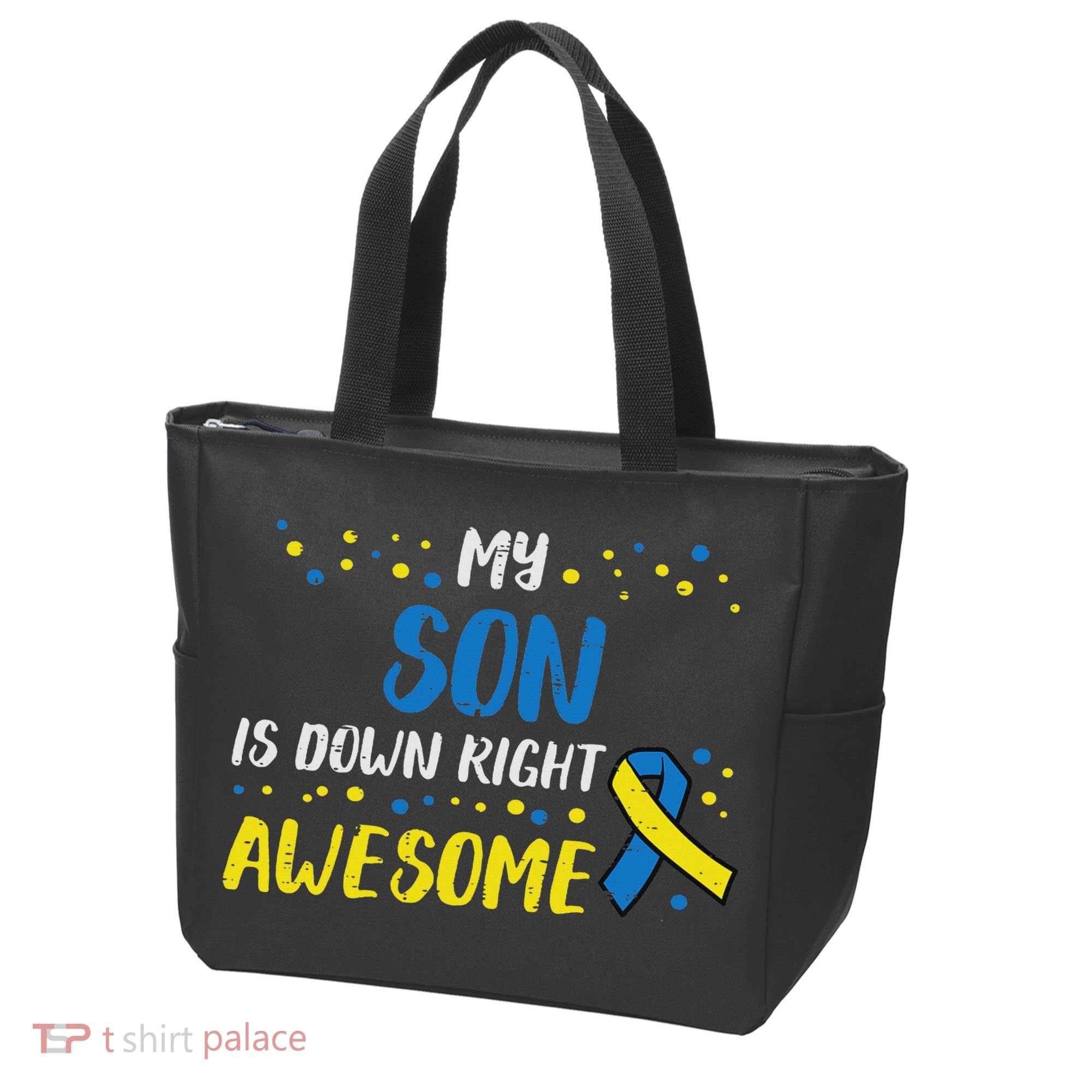 Son Down Right Awesome Down Syndrome Awareness Family Match Tote Bag