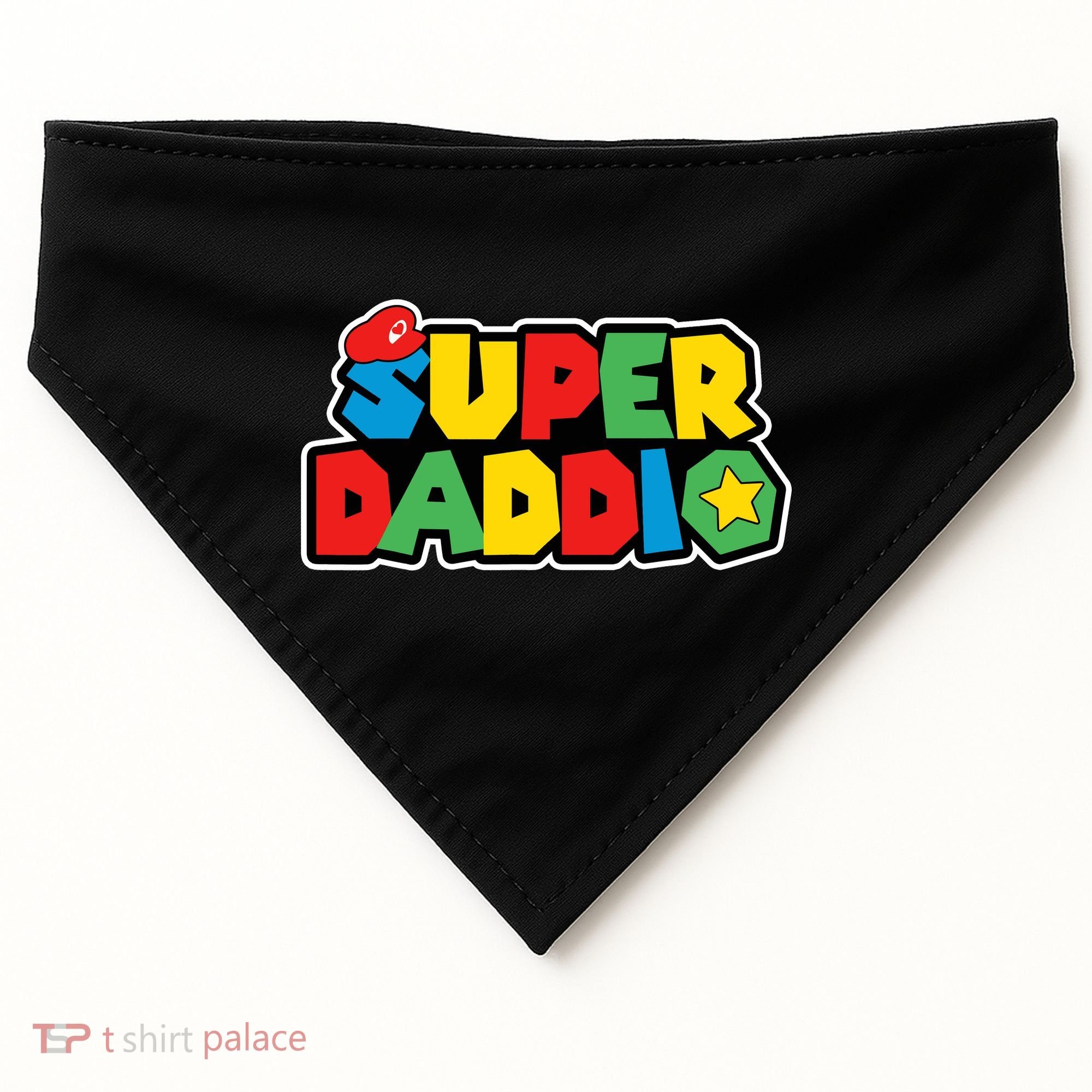 Super Daddio Retro Video Game Fathers Day Dad Gaming USA-Made Doggie Bandana