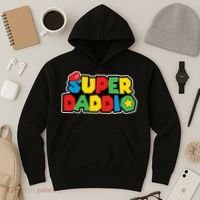 Super Daddio Retro Video Game Fathers Day Dad Gaming Hoodie thumb 3