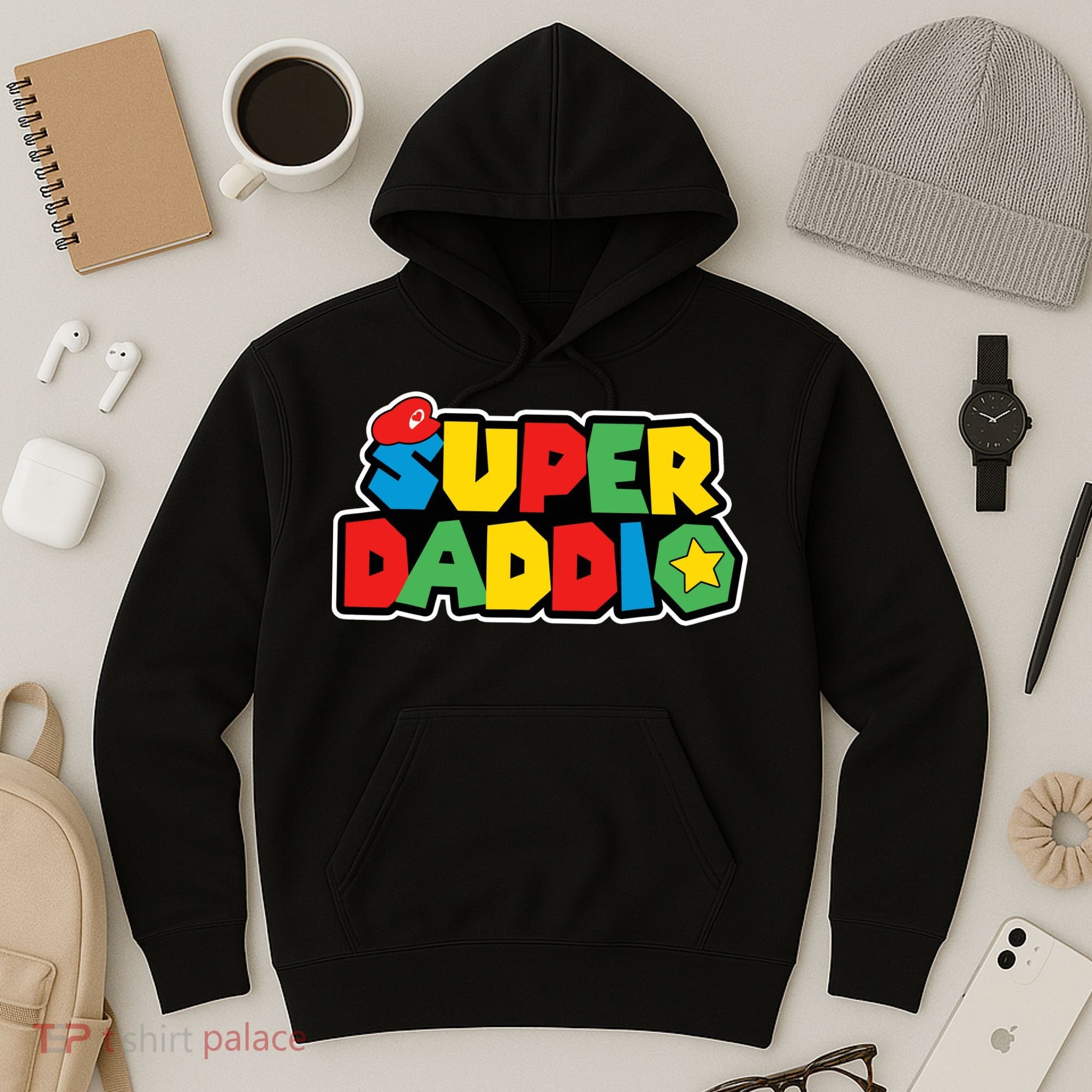 Super Daddio Retro Video Game Fathers Day Dad Gaming Hoodie