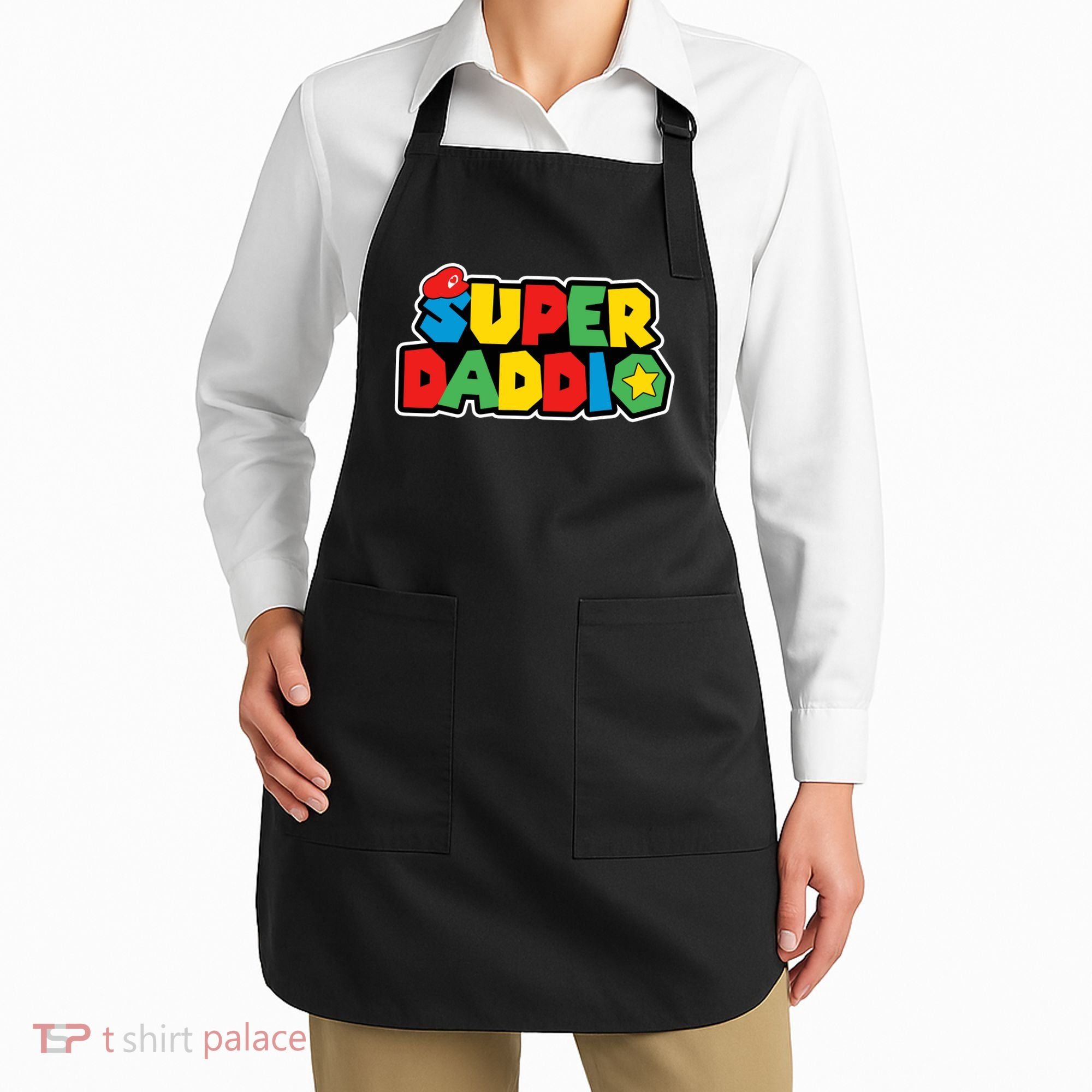 Super Daddio Retro Video Game Fathers Day Dad Gaming Apron