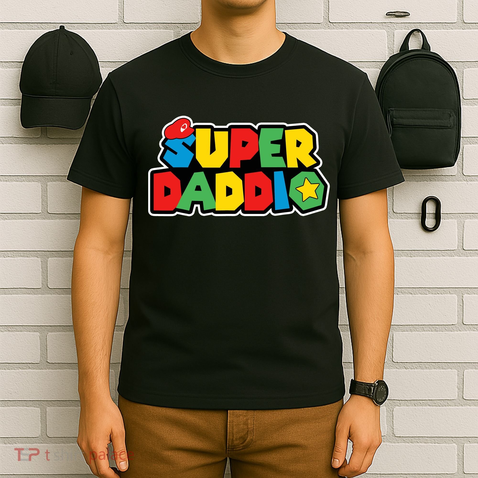 Super Daddio Retro Video Game Fathers Day Dad Gaming T-Shirt