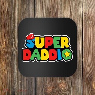 Super Daddio Retro Video Game Fathers Day Dad Gaming Coaster