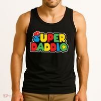 Super Daddio Retro Video Game Fathers Day Dad Gaming Tank Top thumb 3