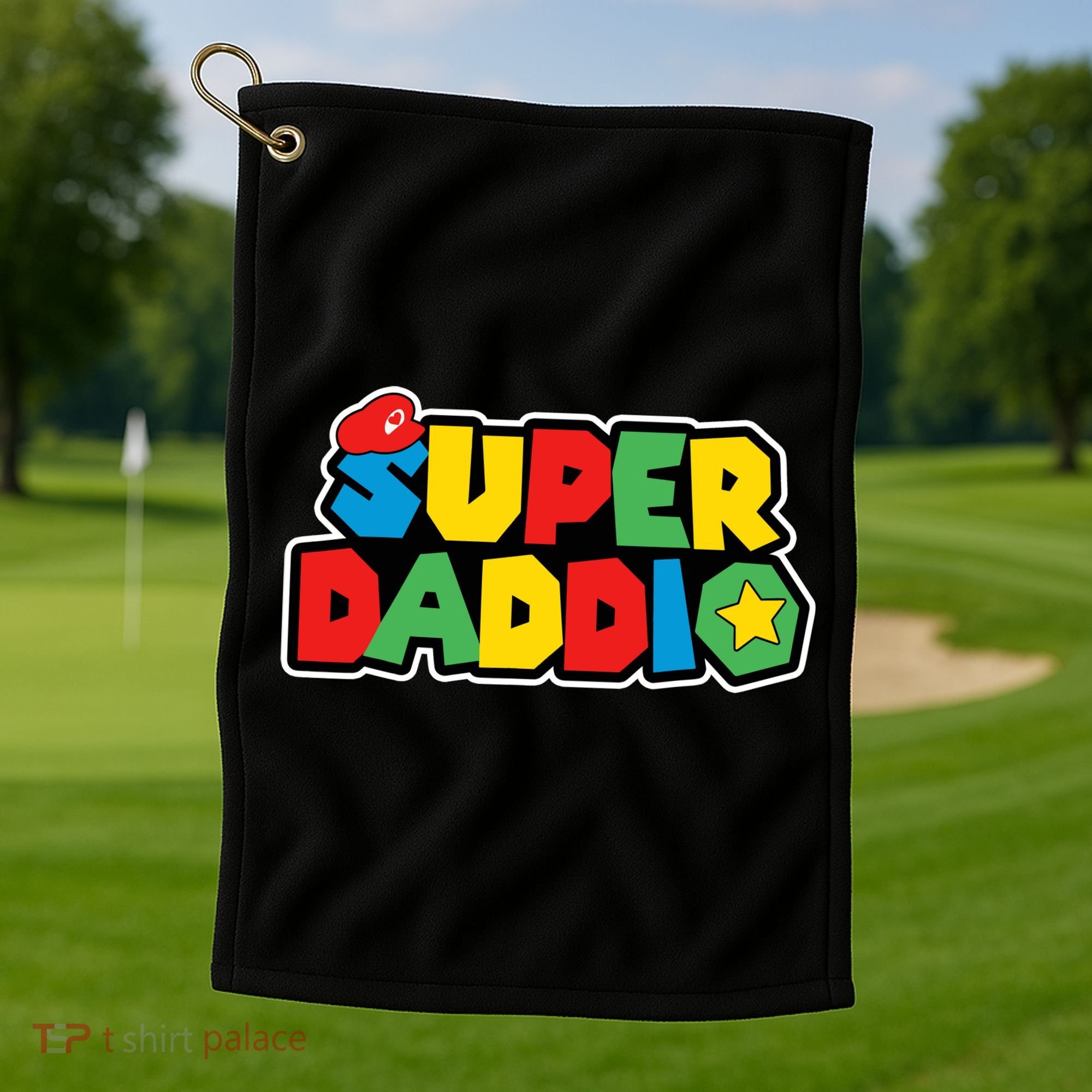 Super Daddio Retro Video Game Fathers Day Dad Gaming Golf Towel