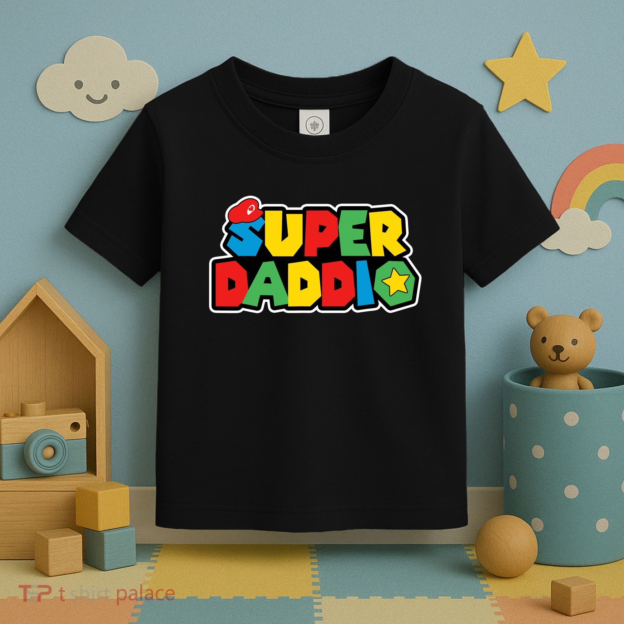Super Daddio Retro Video Game Fathers Day Dad Gaming Toddler T-Shirt