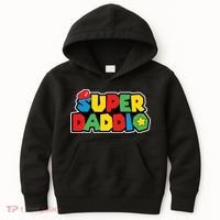 Super Daddio Retro Video Game Fathers Day Dad Gaming Kids Hoodie thumb 0