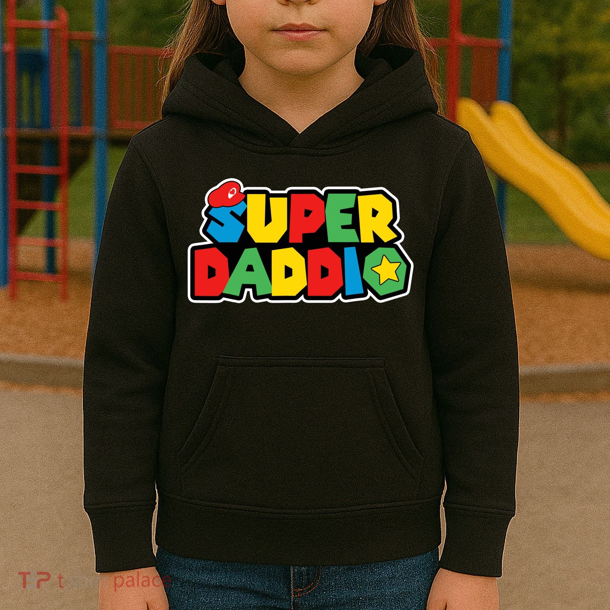 Super Daddio Retro Video Game Fathers Day Dad Gaming Kids Hoodie