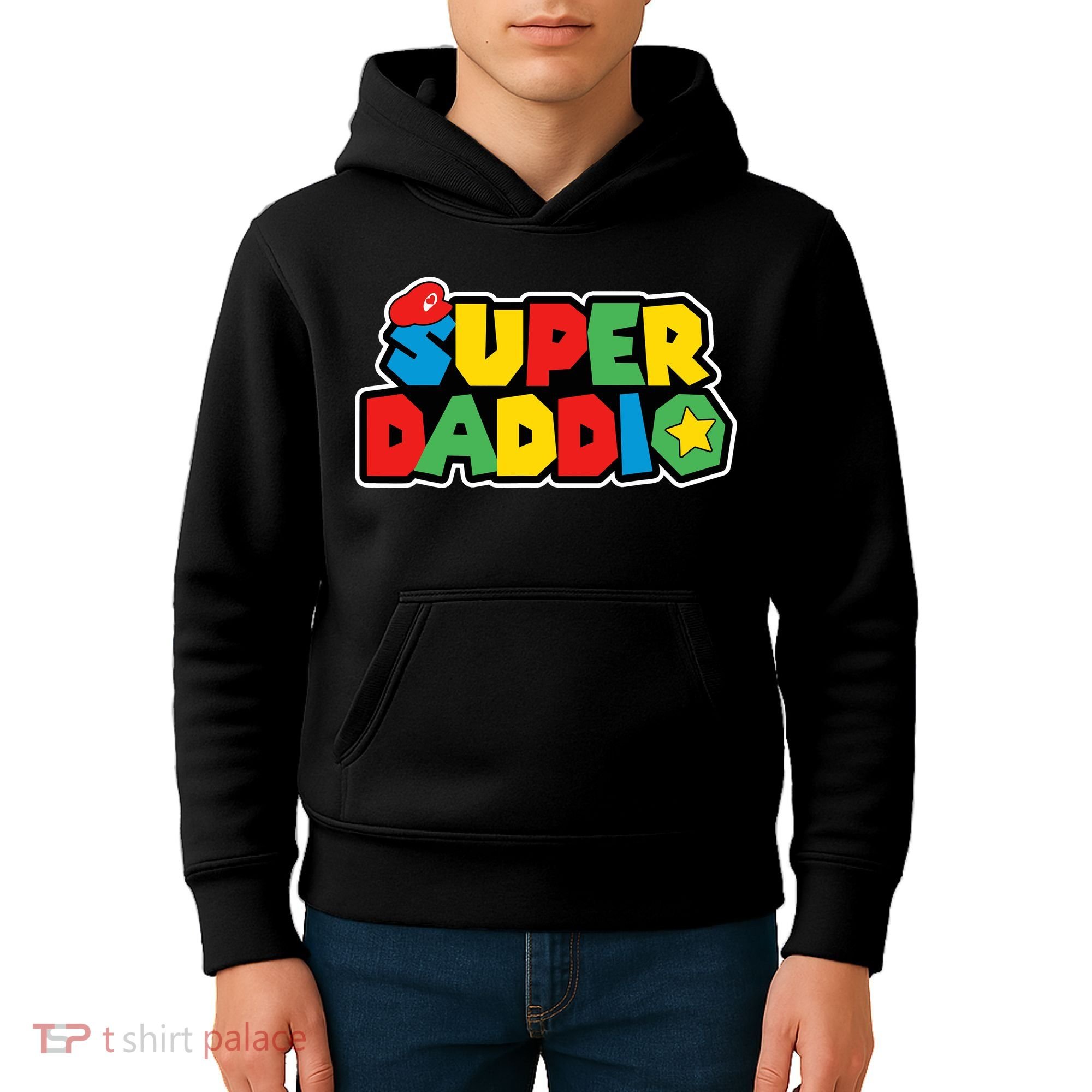 Super Daddio Retro Video Game Fathers Day Dad Gaming Kids Hoodie