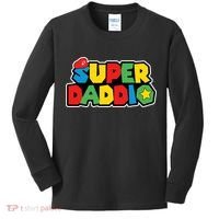 Super Daddio Retro Video Game Fathers Day Dad Gaming Kids Long Sleeve Shirt thumb 0