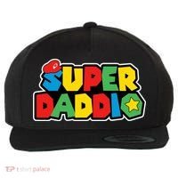 Super Daddio Retro Video Game Fathers Day Dad Gaming Wool Snapback Cap thumb 0