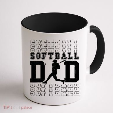 Softball Dad Coffee Mug back