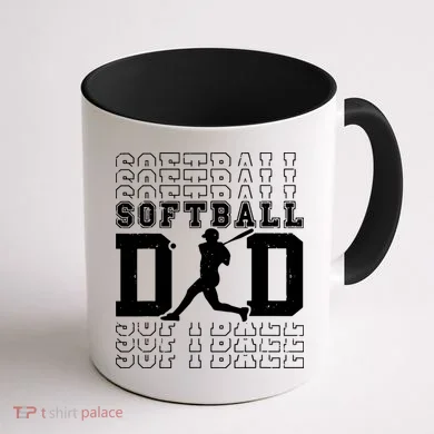 Softball Dad Coffee Mug back