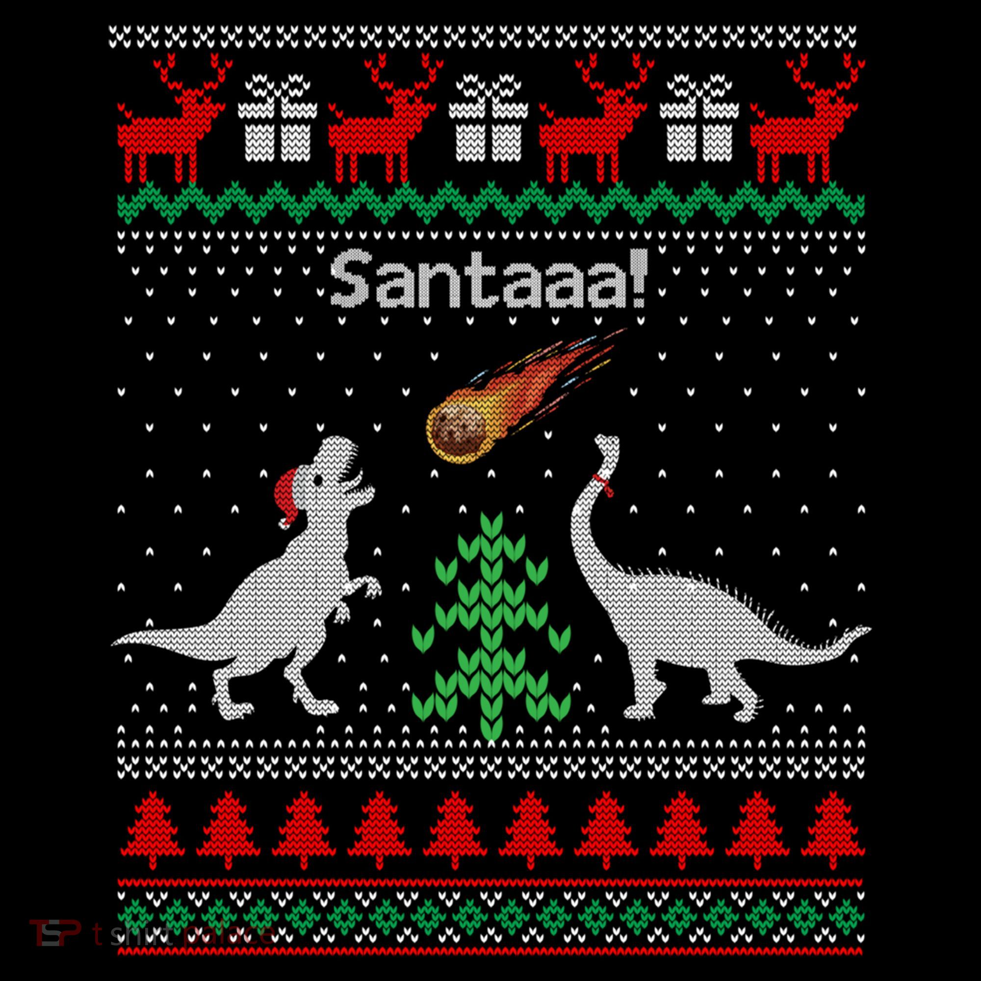 Santa Dinosaur Sweater Ugly Christmas Sweater Dinosaur Gift Women's Hoodie