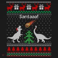 Santa Dinosaur Sweater Ugly Christmas Sweater Dinosaur Gift Ornament thumb 1