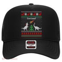 Santa Dinosaur Sweater Ugly Christmas Sweater Dinosaur Gift Hat thumb 0