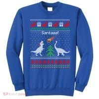 Santa Dinosaur Sweater Ugly Christmas Sweater Dinosaur Gift Sweatshirt thumb 0