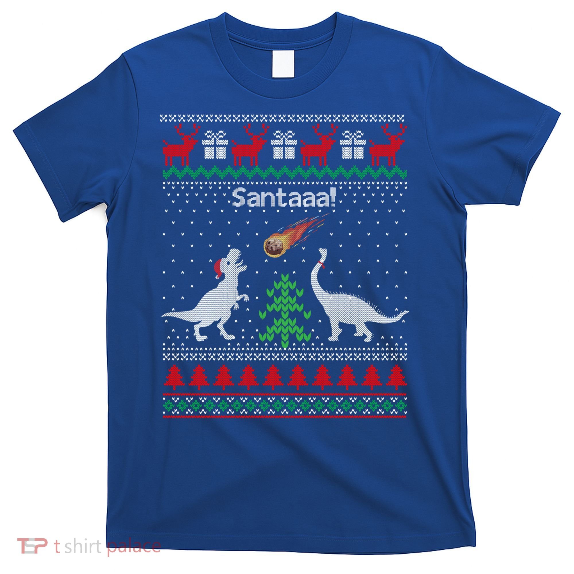 Santa Dinosaur Sweater Ugly Christmas Sweater Dinosaur Gift T-Shirt
