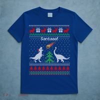 Santa Dinosaur Sweater Ugly Christmas Sweater Dinosaur Gift T-Shirt thumb 5