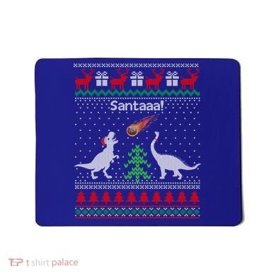 Santa Dinosaur Sweater Ugly Christmas Sweater Dinosaur Gift Mousepad