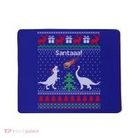 Santa Dinosaur Sweater Ugly Christmas Sweater Dinosaur Gift Mousepad thumb 0