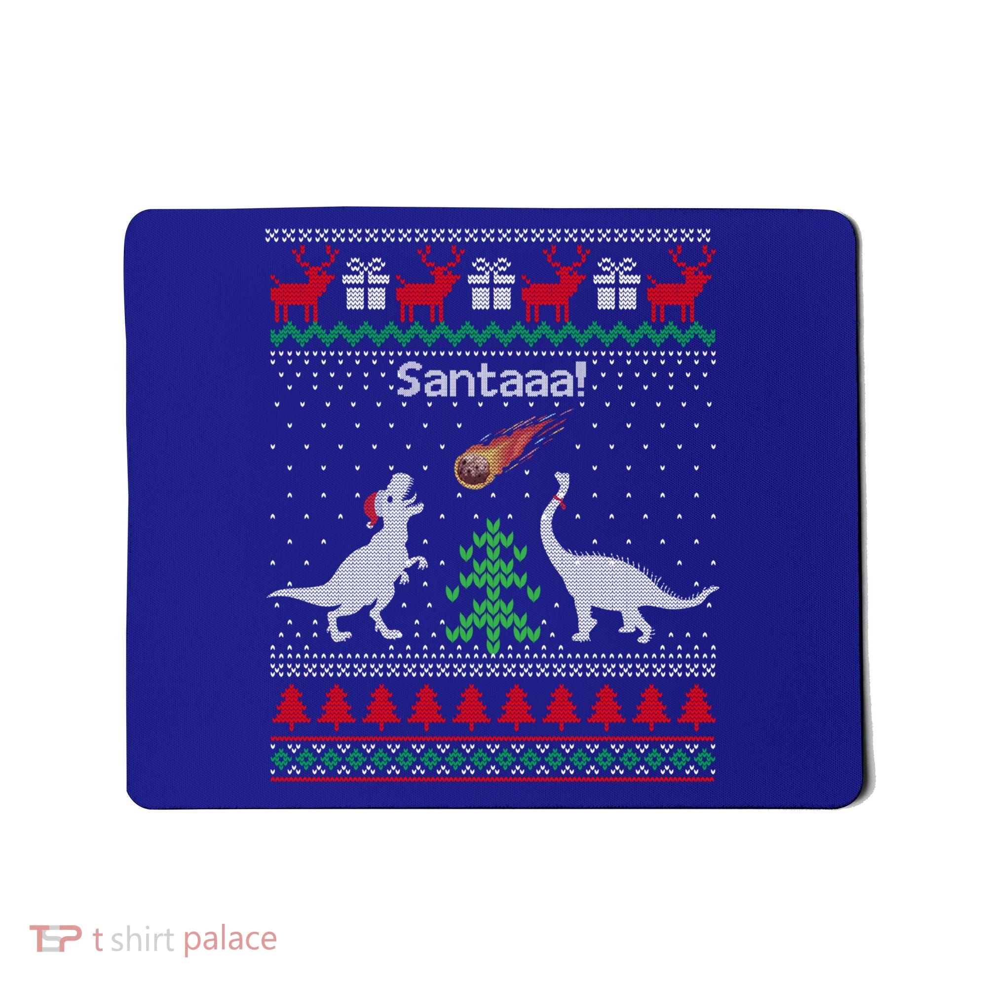 Santa Dinosaur Sweater Ugly Christmas Sweater Dinosaur Gift Mousepad