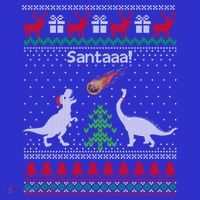 Santa Dinosaur Sweater Ugly Christmas Sweater Dinosaur Gift Women's Tank Top thumb 5