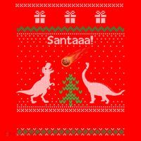 Santa Dinosaur Sweater Ugly Christmas Sweater Dinosaur Gift Santa Hat thumb 1