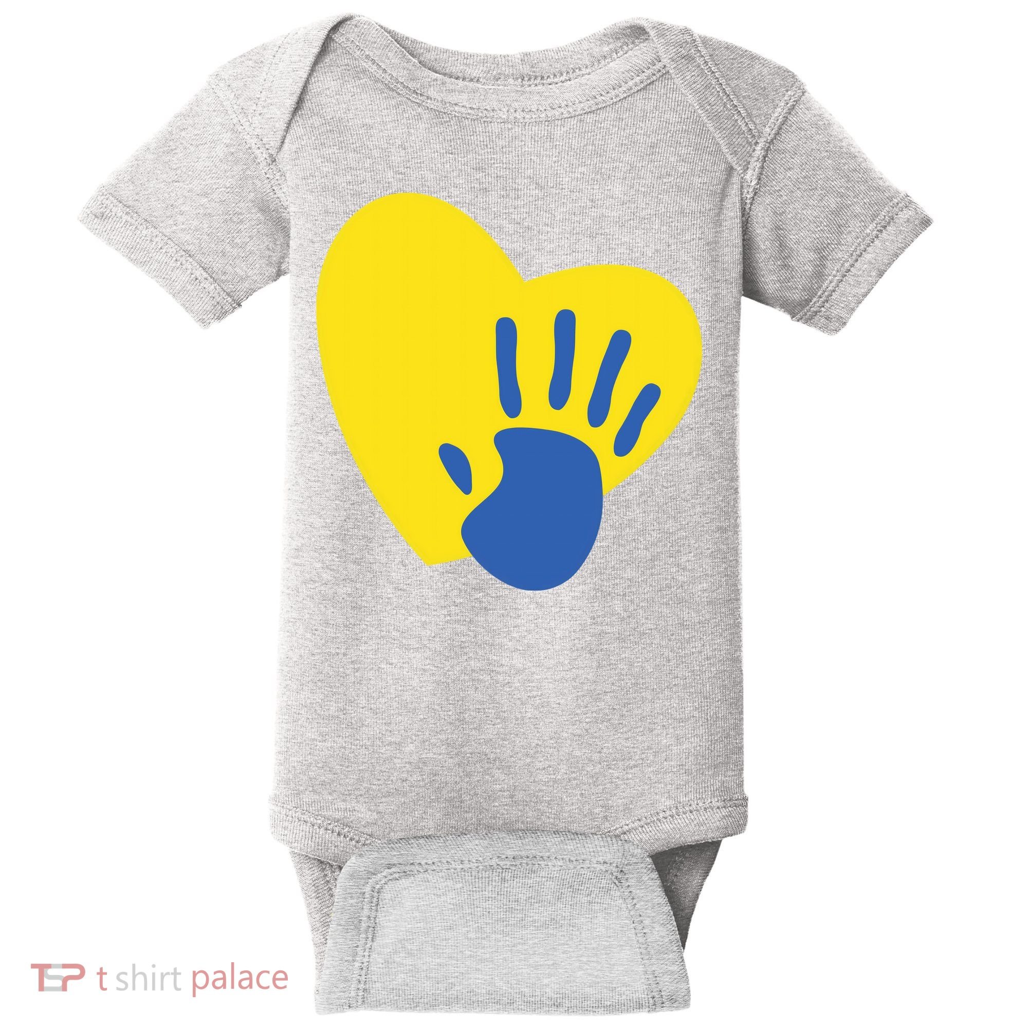 Support Down Syndrome Heart Awareness Baby Bodysuit