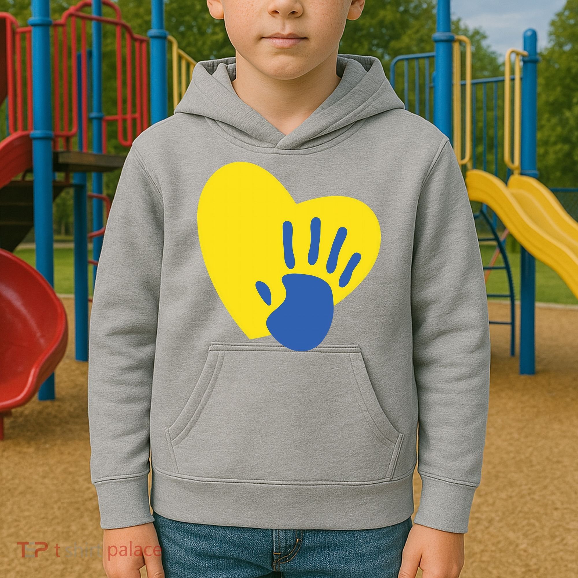 Support Down Syndrome Heart Awareness Kids Hoodie