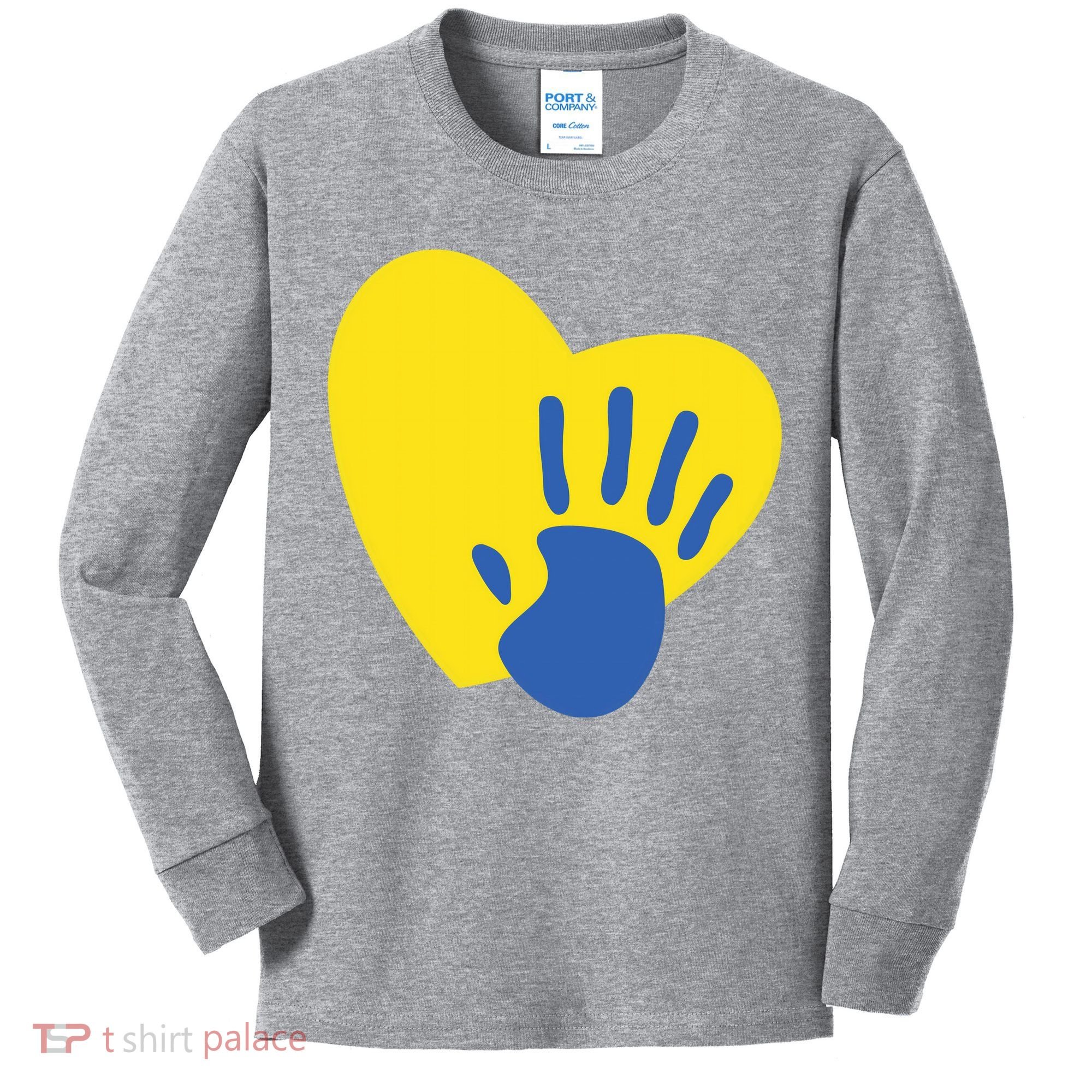 Support Down Syndrome Heart Awareness Kids Long Sleeve Shirt