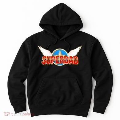 Super Dad Superhero Winged Badge Emblem Hoodie