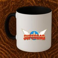 Super Dad Superhero Winged Badge Emblem Coffee Mug thumb 2
