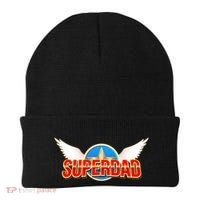 Super Dad Superhero Winged Badge Emblem Beanie thumb 0