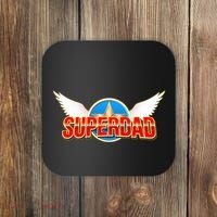 Super Dad Superhero Winged Badge Emblem Coaster thumb 0