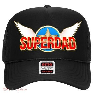 Super Dad Superhero Winged Badge Emblem Hat